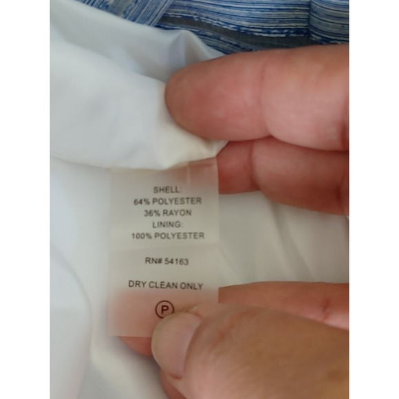 Tommy Hilfiger Dress Sz 6 Striped Pleated FitFlare Midi Periwinkle Wedding Guest - Picture 9 of 11